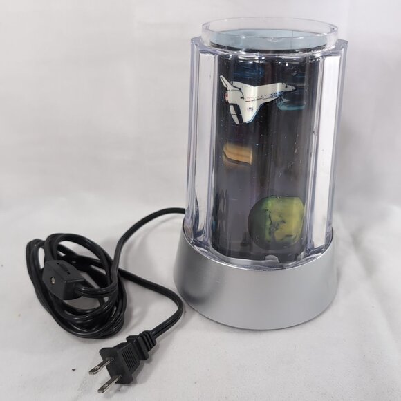 2003 Rabbit Tanaka Rotating Space Lamp NO TOP LID WORKING Planets Galaxy Silver - Picture 1 of 16